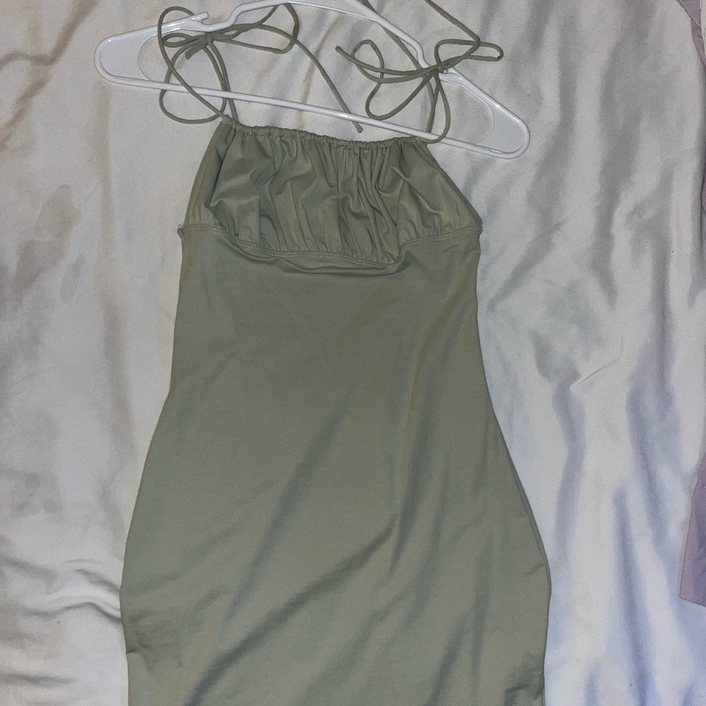 Sage Green Milkmaid Princess Polly Dress